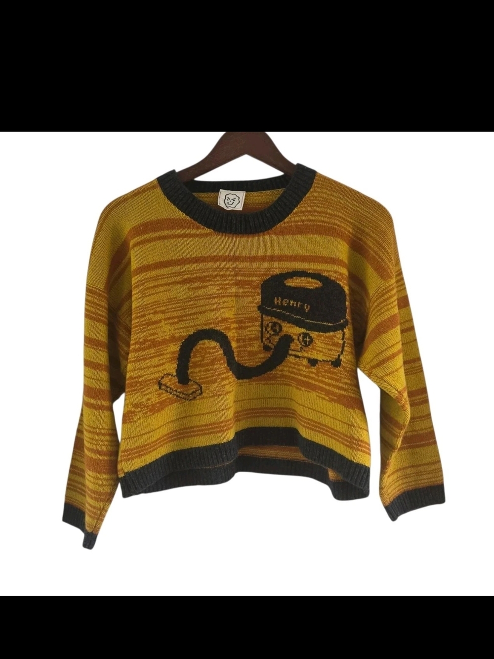Annie Hall Orange Henry Hoover Vacuum Cropped Sweater Vintage One Size M Womens